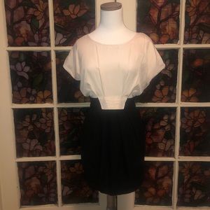 Forever 21 Black and Cream Open back Dress. XS